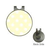 Polka Dots - White on Cream Yellow Golf Ball Marker Hat Clip