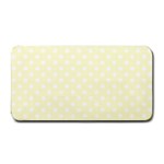 Polka Dots - White on Cream Yellow Medium Bar Mat