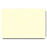 Polka Dots - White on Cream Yellow Large Doormat