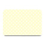 Polka Dots - White on Cream Yellow Plate Mat