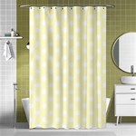 Polka Dots - White on Cream Yellow Shower Curtain 48  x 72  (Small)