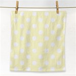 Polka Dots - White on Cream Yellow Face Towel