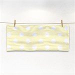 Polka Dots - White on Cream Yellow Hand Towel