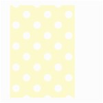 Polka Dots - White on Cream Yellow Large Garden Flag (Two Sides)