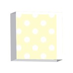 Polka Dots - White on Cream Yellow 4 x 4  Acrylic Photo Block