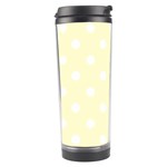 Polka Dots - White on Cream Yellow Travel Tumbler