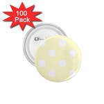 Polka Dots - White on Cream Yellow 1.75  Button (100 pack)