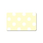 Polka Dots - White on Cream Yellow Magnet (Name Card)