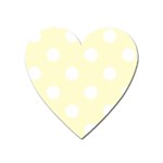 Polka Dots - White on Cream Yellow Magnet (Heart)
