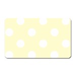 Polka Dots - White on Cream Yellow Magnet (Rectangular)
