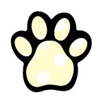 Polka Dots - White on Cream Yellow Magnet (Paw Print)