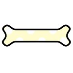 Polka Dots - White on Cream Yellow Magnet (Dog Bone)