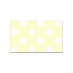 Polka Dots - White on Cream Yellow Sticker Rectangular (100 pack)