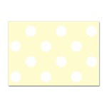 Polka Dots - White on Cream Yellow Sticker A4 (10 pack)