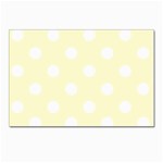 Polka Dots - White on Cream Yellow Postcard 4 x 6  (Pkg of 10)