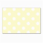 Polka Dots - White on Cream Yellow Postcards 5  x 7  (Pkg of 10)