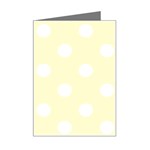 Polka Dots - White on Cream Yellow Mini Greeting Card