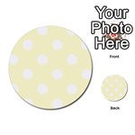 Polka Dots - White on Cream Yellow Multi-purpose Cards (Round)