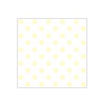 Polka Dots - Cream Yellow on White Satin Bandana Scarf