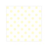 Polka Dots - Cream Yellow on White Small Satin Scarf  (Square)