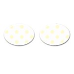 Polka Dots - Cream Yellow on White Cufflinks (Oval)