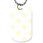 Polka Dots - Cream Yellow on White Dog Tag (One Side)