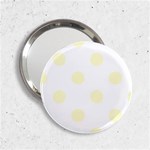 Polka Dots - Cream Yellow on White 2.25  Handbag Mirror