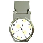 Polka Dots - Cream Yellow on White Money Clip Watch