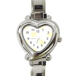 Polka Dots - Cream Yellow on White Heart Italian Charm Watch