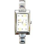 Polka Dots - Cream Yellow on White Rectangle Italian Charm Watch