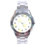 Polka Dots - Cream Yellow on White Stainless Steel Analogue Watch