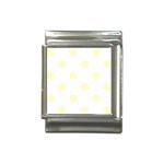 Polka Dots - Cream Yellow on White Italian Charm (13mm)