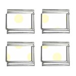 Polka Dots - Cream Yellow on White 9mm Italian Charm (4 pack)