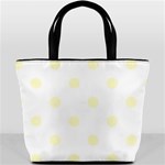 Polka Dots - Cream Yellow on White Bucket Bag
