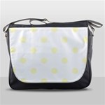 Polka Dots - Cream Yellow on White Messenger Bag