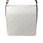 Polka Dots - Cream Yellow on White Flap Closure Messenger Bag (L)