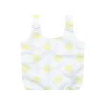 Polka Dots - Cream Yellow on White Full Print Recycle Bag (S)