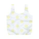 Polka Dots - Cream Yellow on White Full Print Recycle Bag (M)