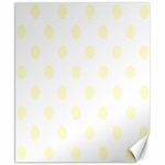 Polka Dots - Cream Yellow on White Canvas 8  x 10 