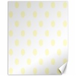 Polka Dots - Cream Yellow on White Canvas 11  x 14 