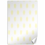 Polka Dots - Cream Yellow on White Canvas 12  x 18 
