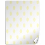 Polka Dots - Cream Yellow on White Canvas 18  x 24 