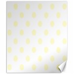 Polka Dots - Cream Yellow on White Canvas 20  x 24 