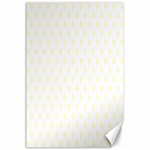 Polka Dots - Cream Yellow on White Canvas 24  x 36 
