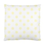 Polka Dots - Cream Yellow on White Standard Cushion Case (Two Sides)