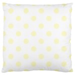 Polka Dots - Cream Yellow on White Large Cushion Case (Two Sides)