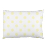 Polka Dots - Cream Yellow on White Pillow Case (One Side)