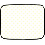 Polka Dots - Cream Yellow on White Fleece Blanket (Mini)