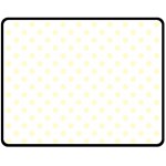 Polka Dots - Cream Yellow on White Fleece Blanket (Medium) (One Side)