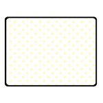Polka Dots - Cream Yellow on White Double Sided Fleece Blanket (Small) (Two Sides)